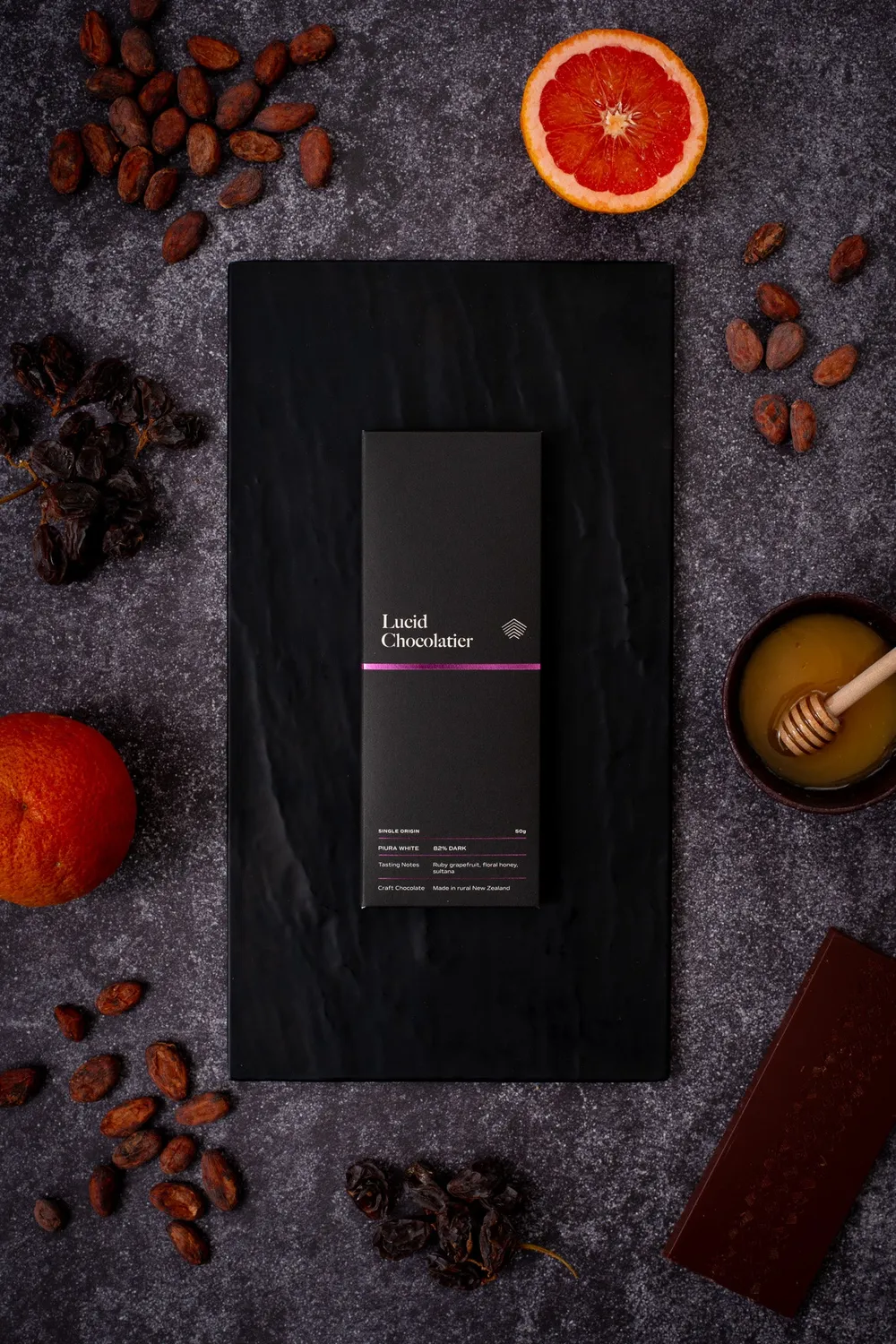 Lucid Chocolatier Purist Gran Blanco 82% chocoladereep 50g citrus