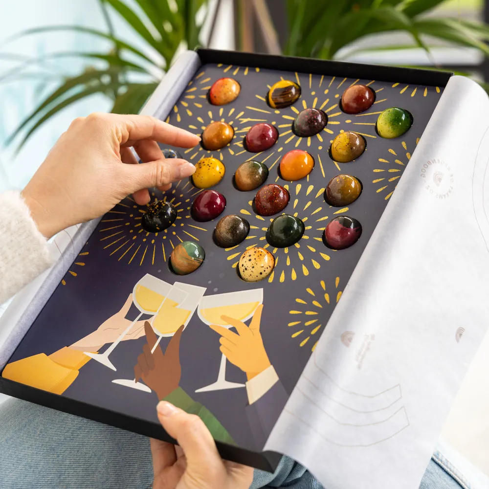 Chocoladebezorgd Let's Celebrate Box bonbons 21 stuks feest