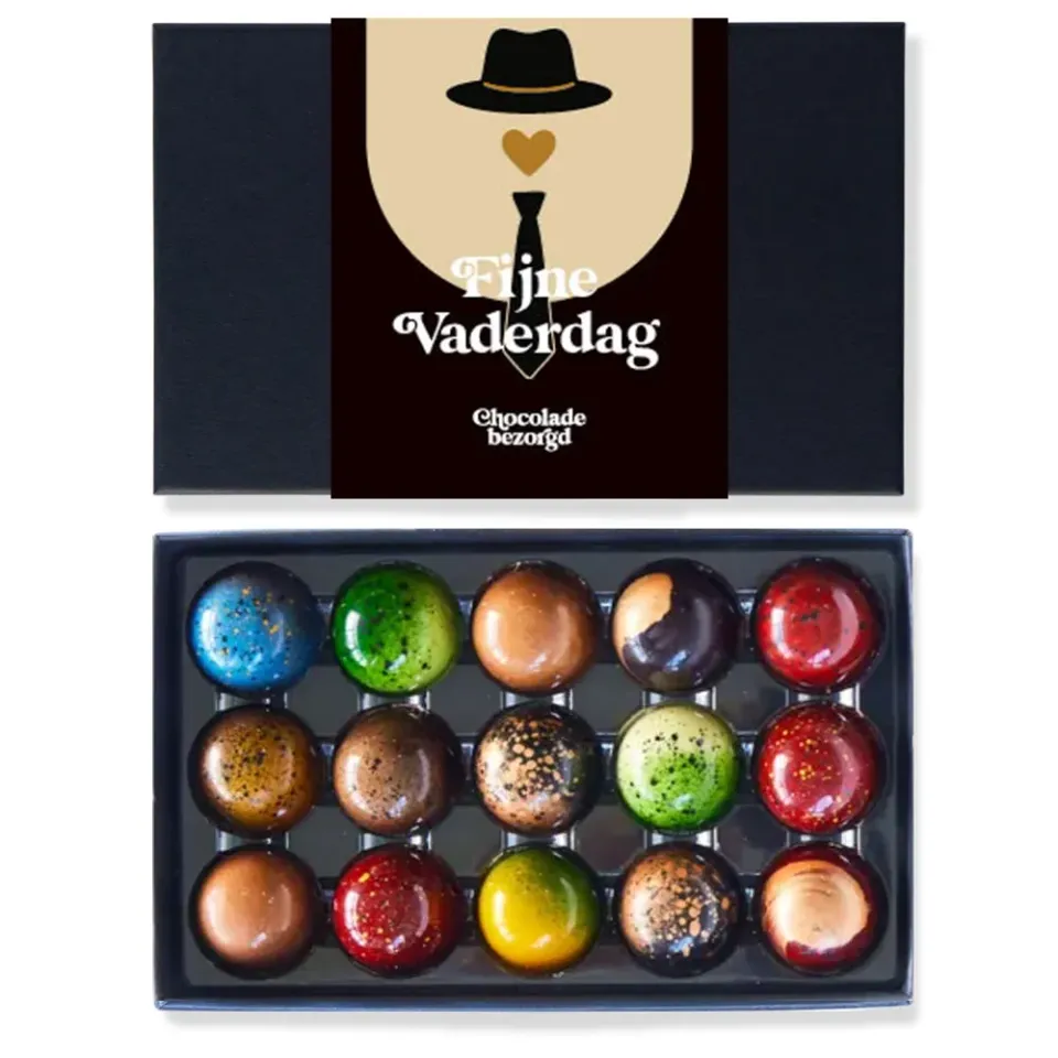 Chocoladebezorgd Vaderdag bonbons 15 stuks alcoholvrij