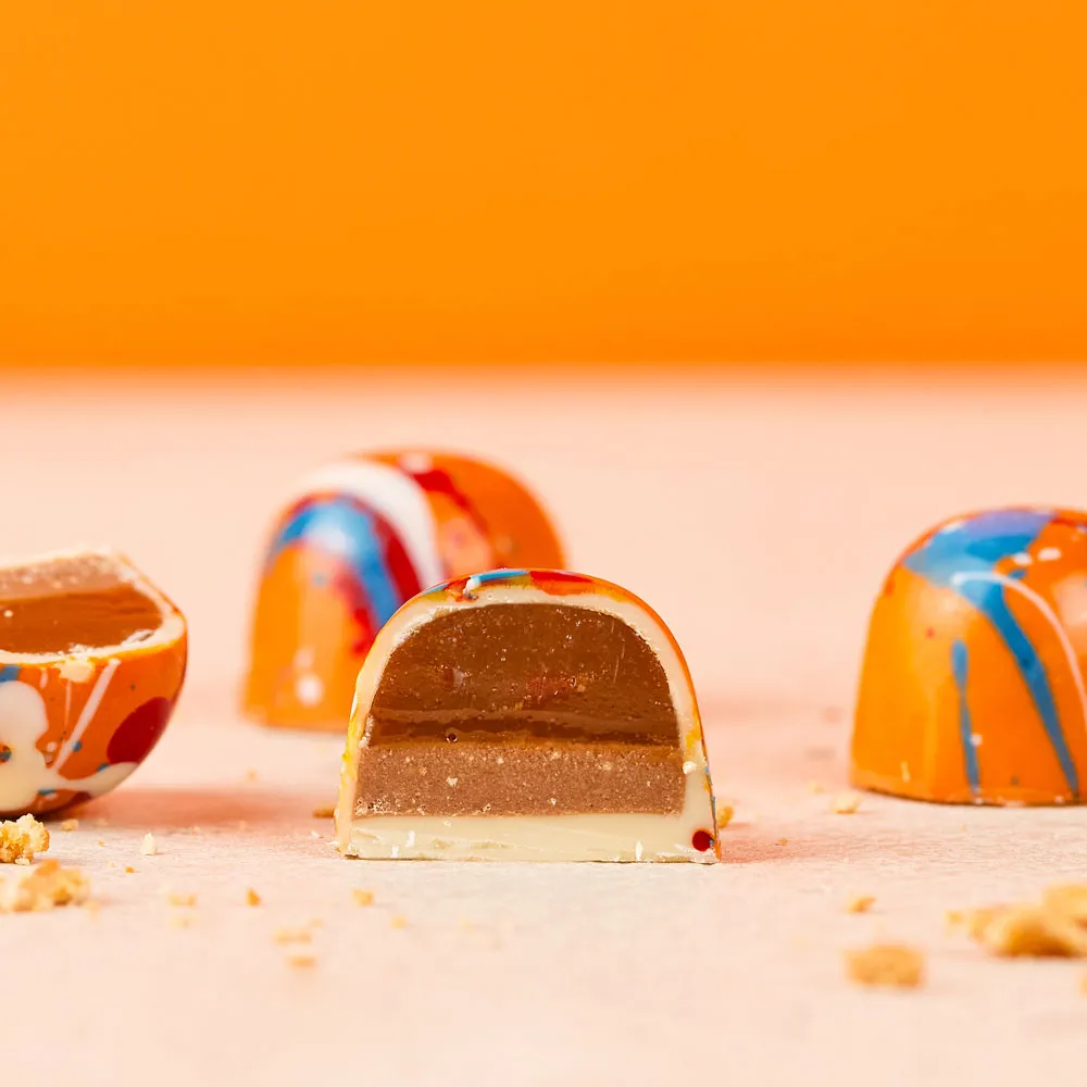 Chocoladebezorgd Oranje bonbons 15 stuks stroopwafel