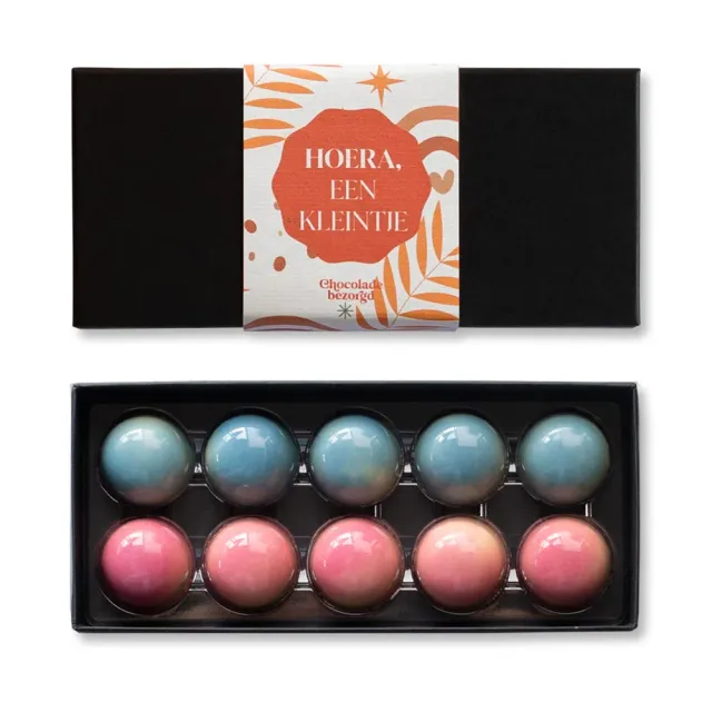 Chocoladebezorgd Geboorte bonbons mix 10 stuks alcoholvrij