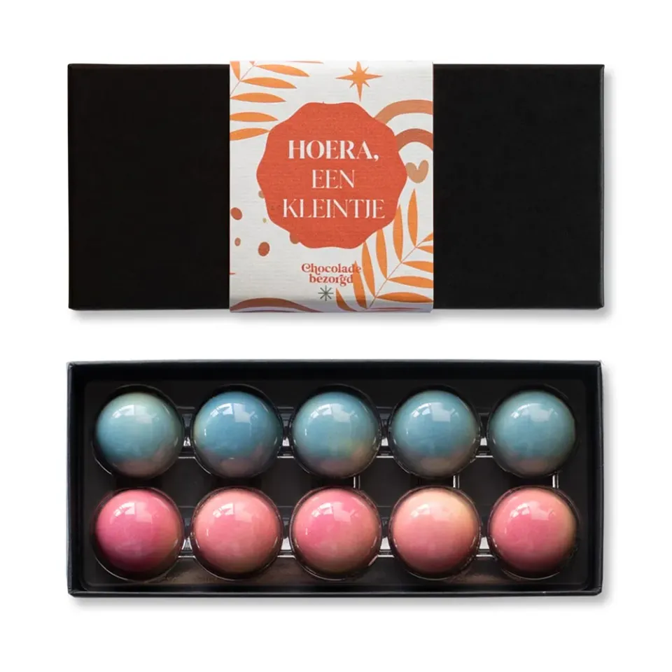 Chocoladebezorgd Geboorte bonbons mix 10 stuks alcoholvrij