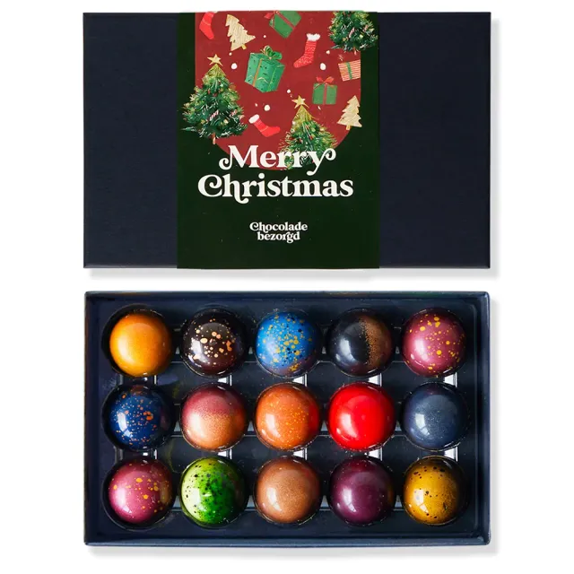 Chocoladebezorgd Kerst bonbons 15 stuks alcoholvrij