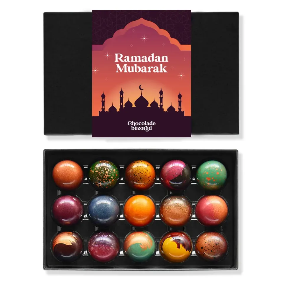 Chocoladebezorgd Ramadan Mubarak bonbons 15 stuks halal
