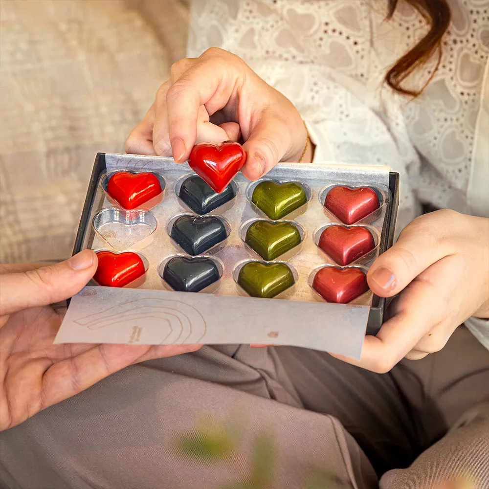 Chocoladebezorgd Hartjes bonbons 12 stuks melk