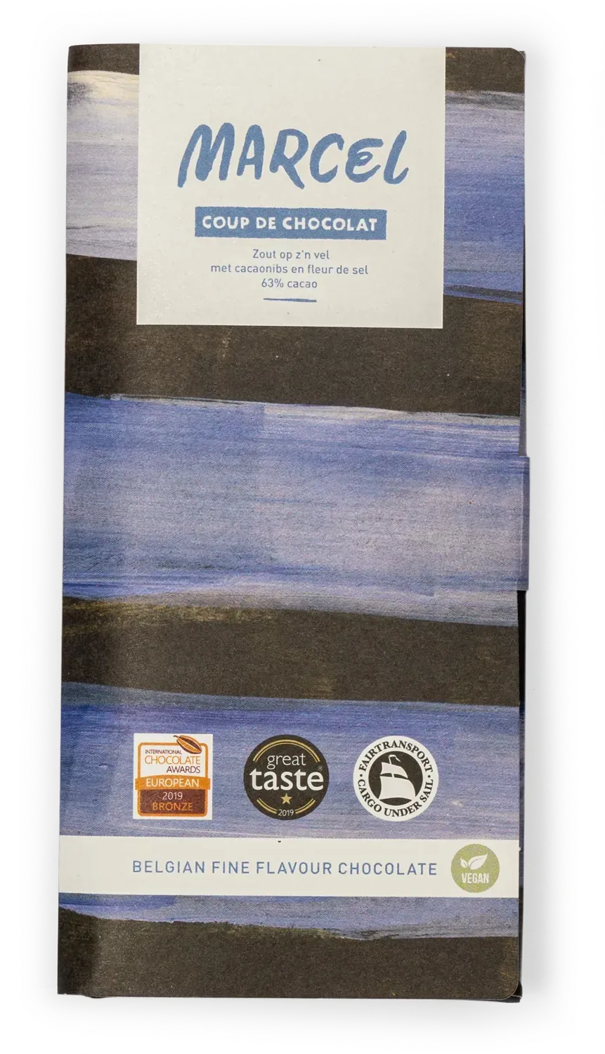 Coup de Chocolat Marcel 65% reep zeezout nibs