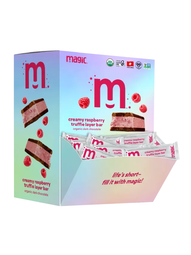 Magic Chocolate Creamy Raspberry truffelrepen 60x15g puur