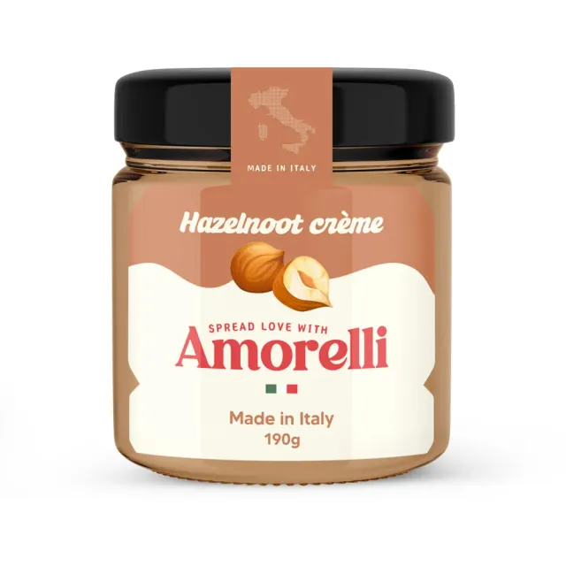Chocoladebezorgd Hazelnootpasta 190g Amorelli beleg