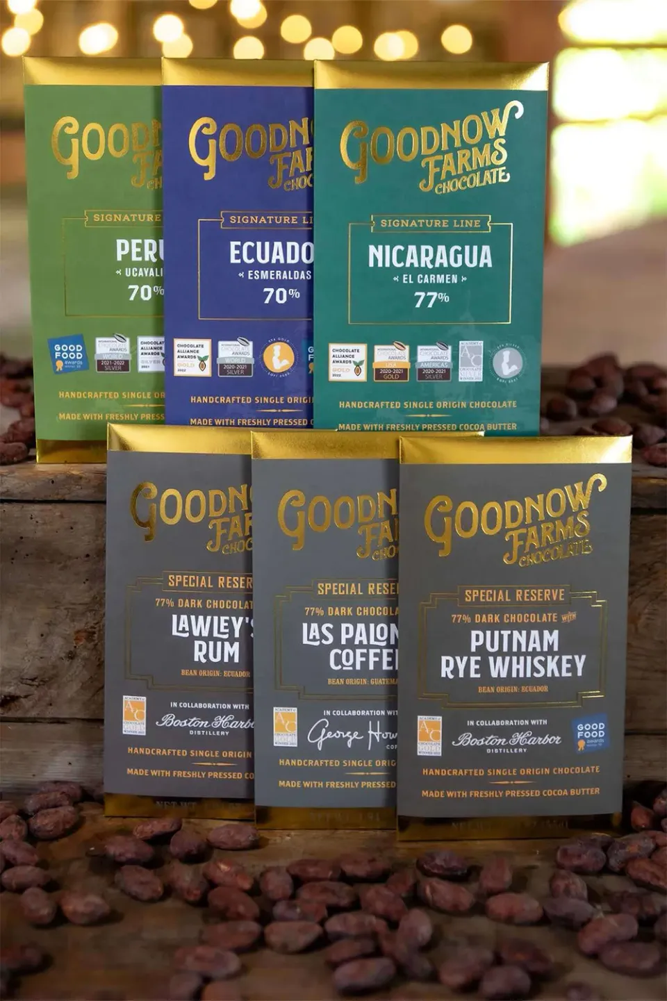 Goodnow Farms Gold Winners chocolade cadeauset 6 repen proeverij