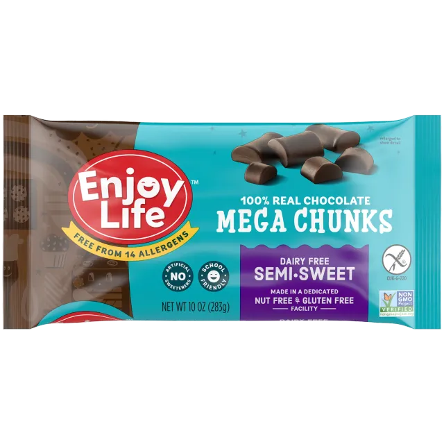 Enjoy Life Foods Semi-Sweet Mega Chunks brokken 283 g vegan