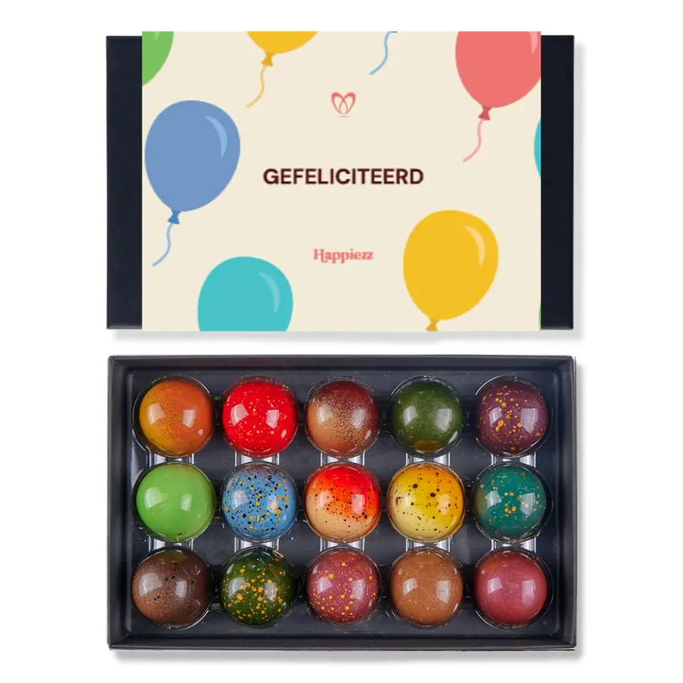 Chocoladebezorgd Gefeliciteerd bonbons 15 stuks alcoholvrij