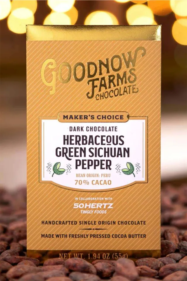 Goodnow Farms Maker's Choice Herbaceous Green Sichuan Pepper chocoladereep