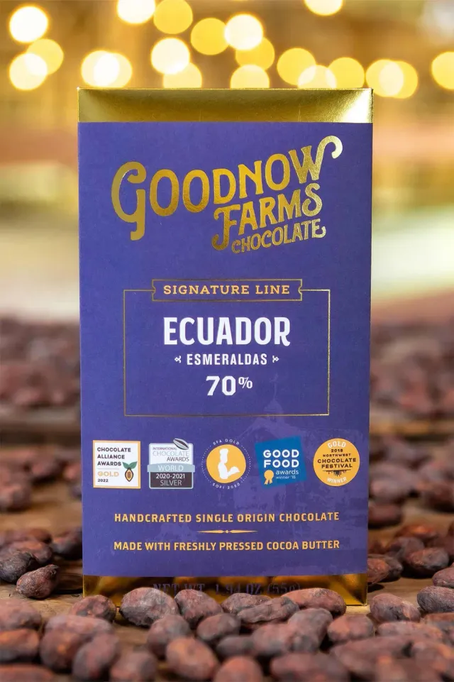 Goodnow Farms Esmeraldas pure chocoladereep 70% bosbes