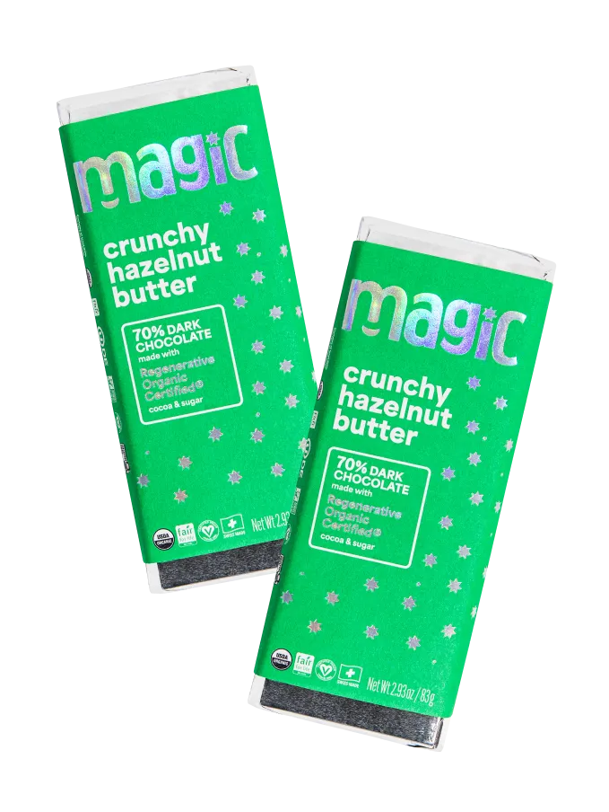 Magic Chocolate Crunchy Hazelnut Butter 70% chocoladereep 2-pack puur
