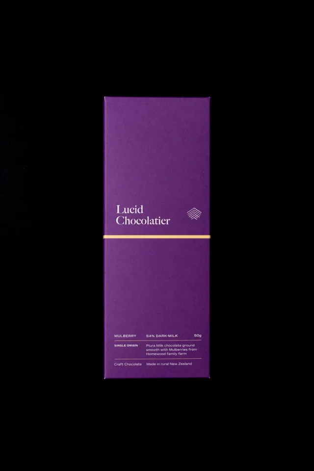 Lucid Chocolatier Infusion Mulberry melkchocoladereep 50g