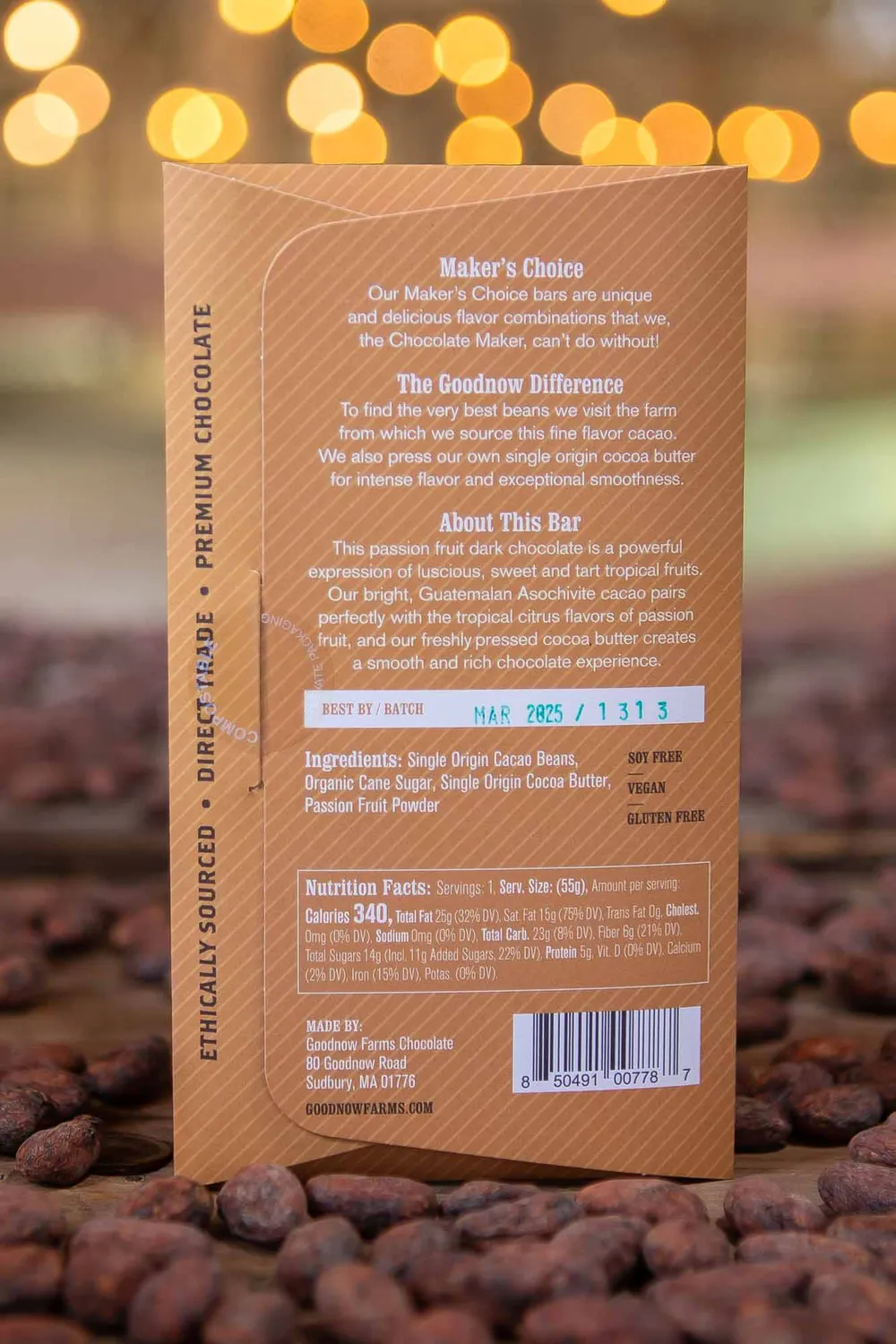 Goodnow Farms Maker’s Choice passievrucht chocoladereep puur fruitig