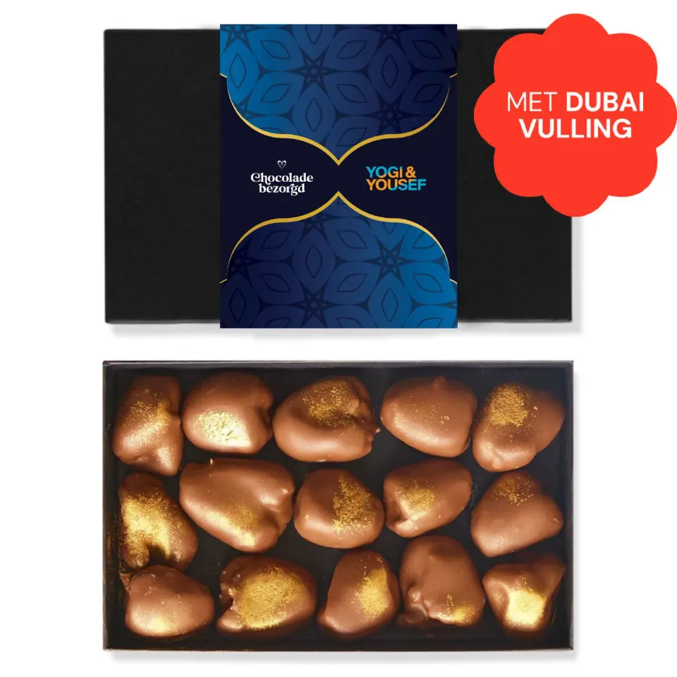 Chocoladebezorgd Dubai dadels melkchocolade pistache