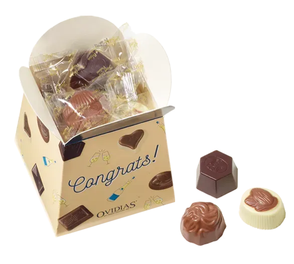 Ovidias Congrats ballotin pralines 200g geslaagd cadeau