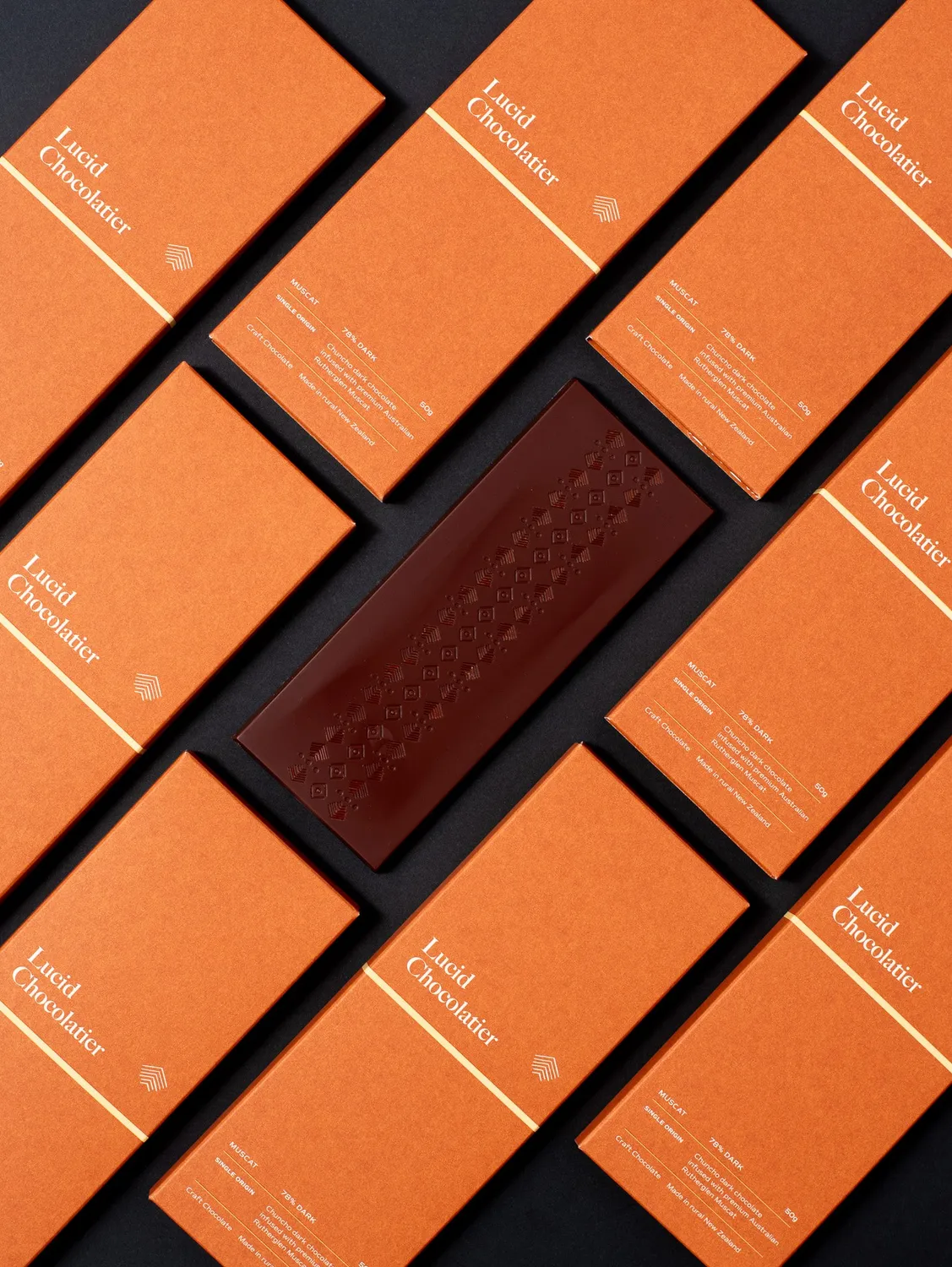 Lucid Chocolatier Muscat 78% chocoladereep dessertwijn infusie