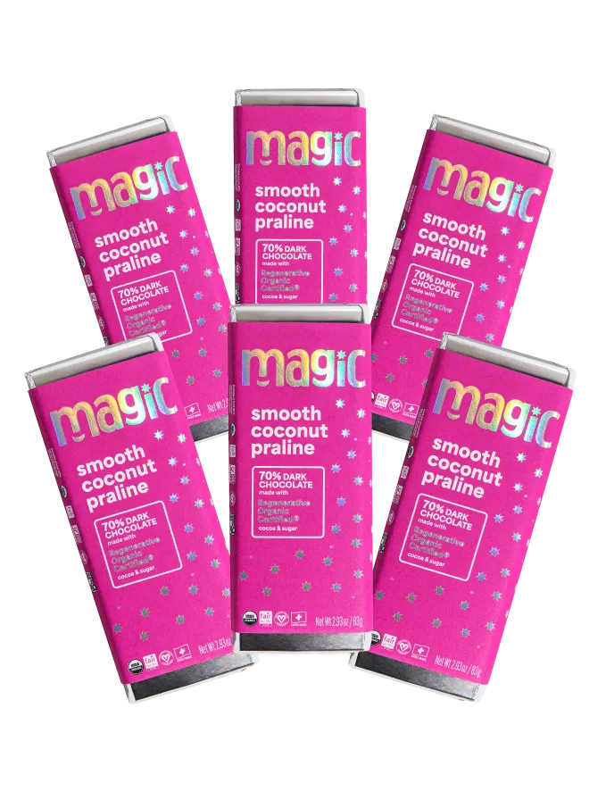 Magic Chocolate Coconut Praline 70% chocoladereep 2-pack kokos