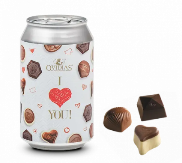Ovidias I Love You blik pralines 95g valentijn