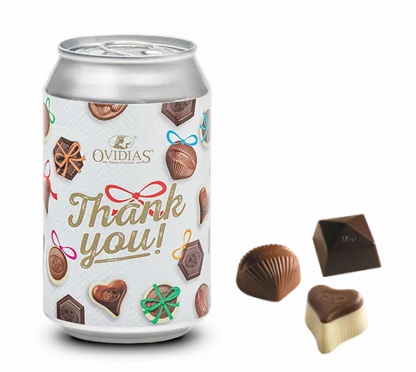 Ovidias Thank You blik pralines 95g cadeau assortiment
