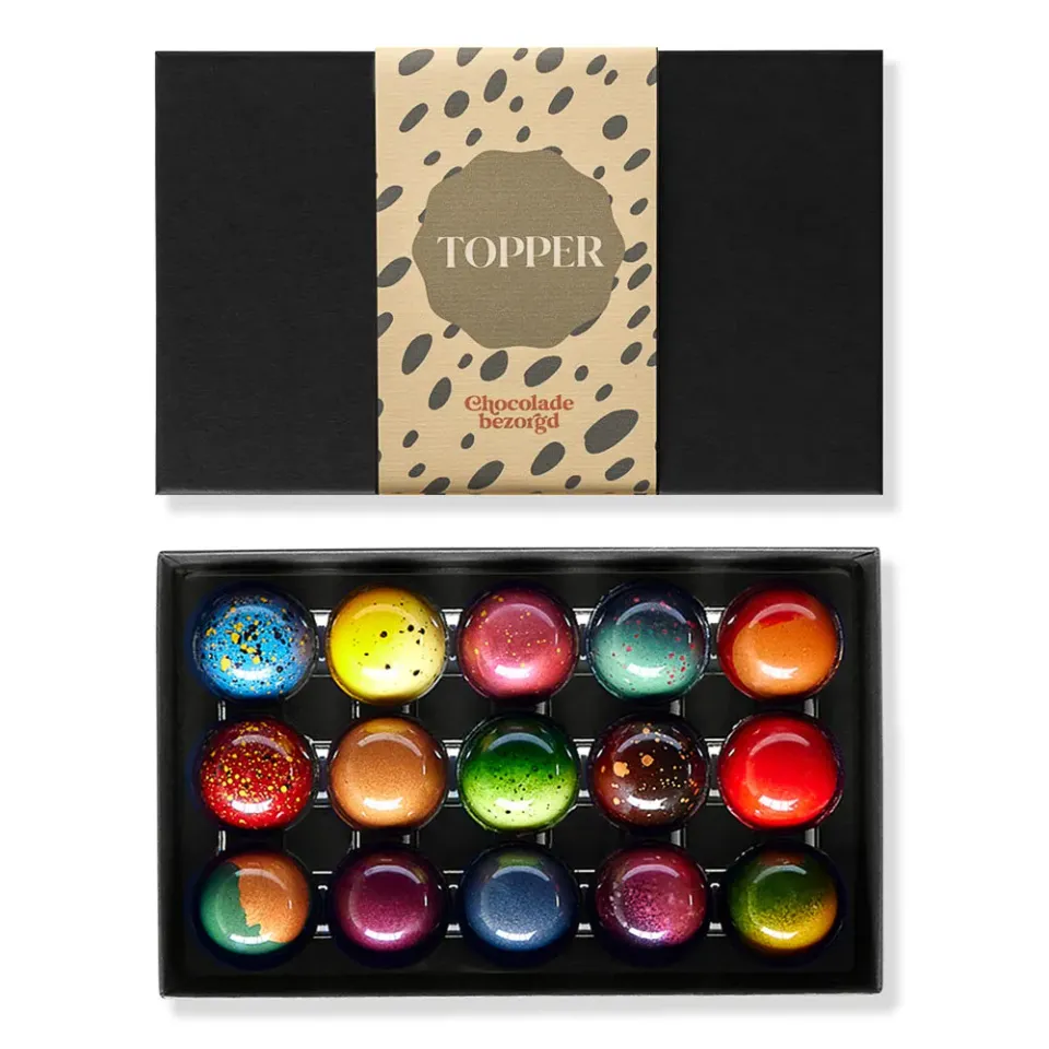 Chocoladebezorgd Jij bent een topper bonbons 15 stuks alcoholvrij