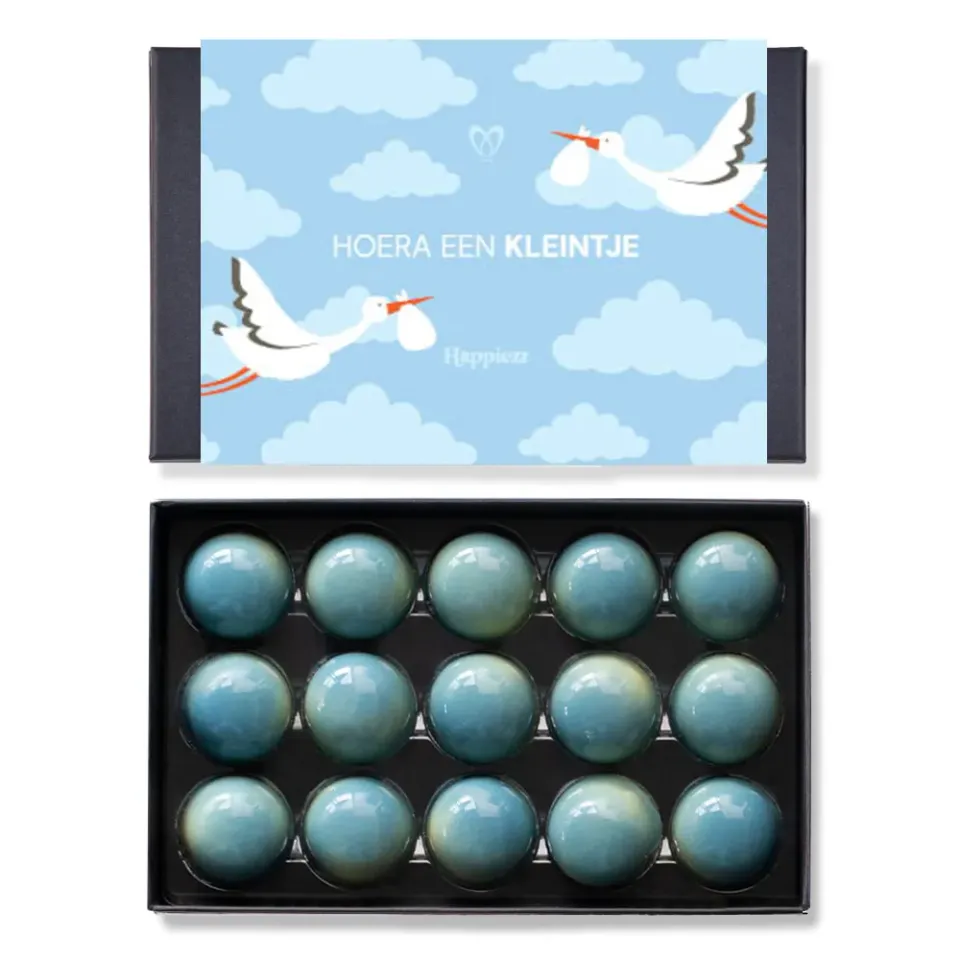 Chocoladebezorgd Geboorte Bonbons blauw 15 stuks