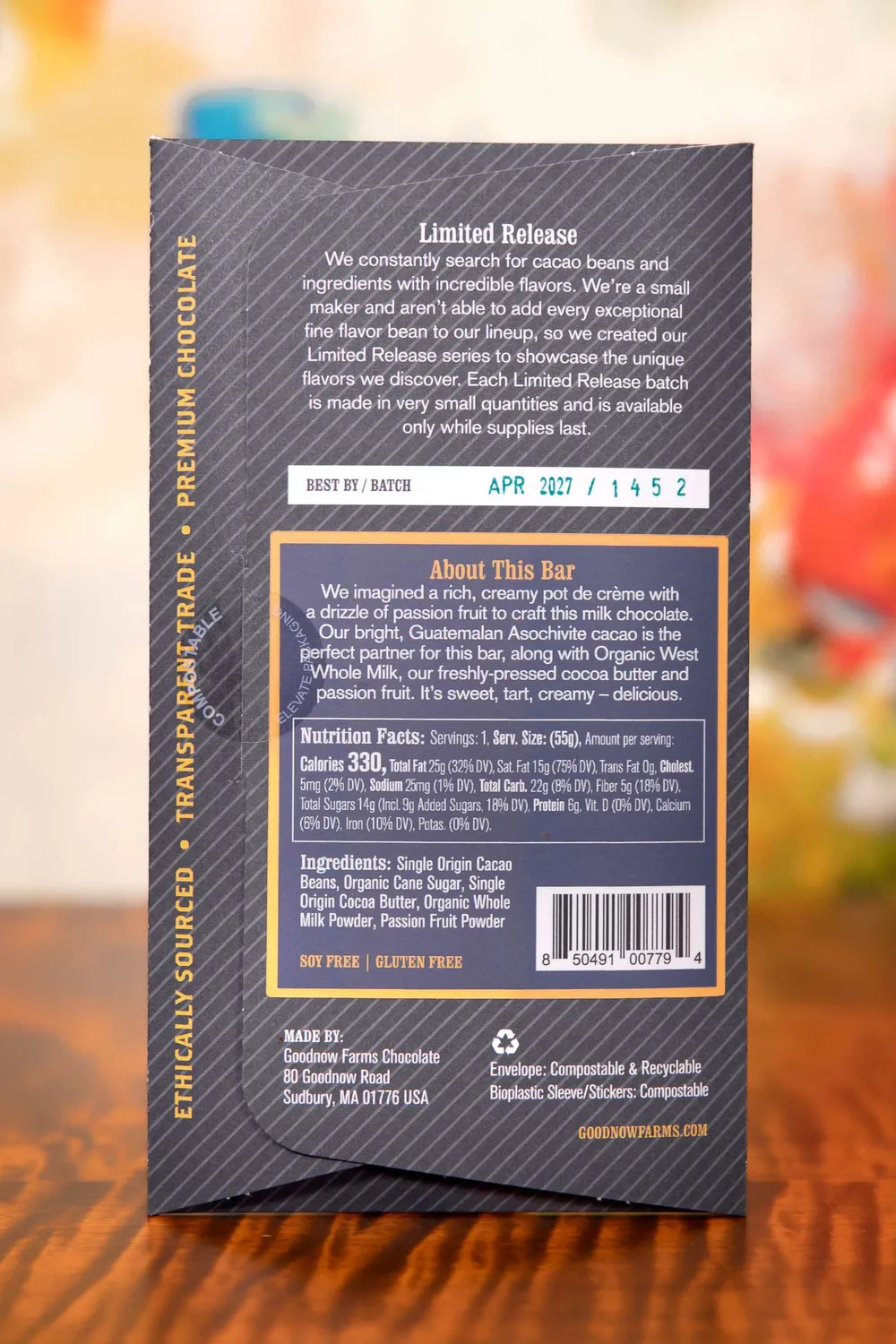 Goodnow Farms Limited Release Passion Fruit Cream chocoladereep