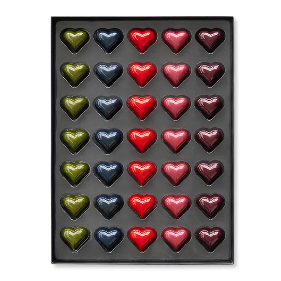 Chocoladebezorgd Hartjes bonbons 35 stuks 5 smaken