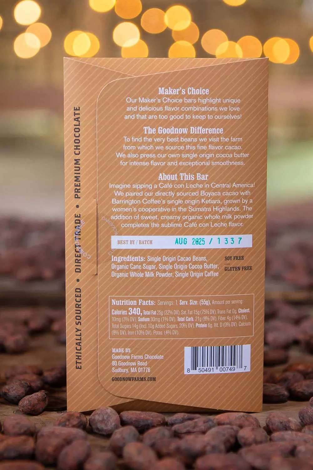 Goodnow Farms Maker's Choice Cafe con Leche chocoladereep koffie