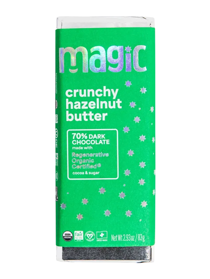 Magic Chocolate Crunchy Hazelnut Butter 70% chocoladereep 2-pack puur