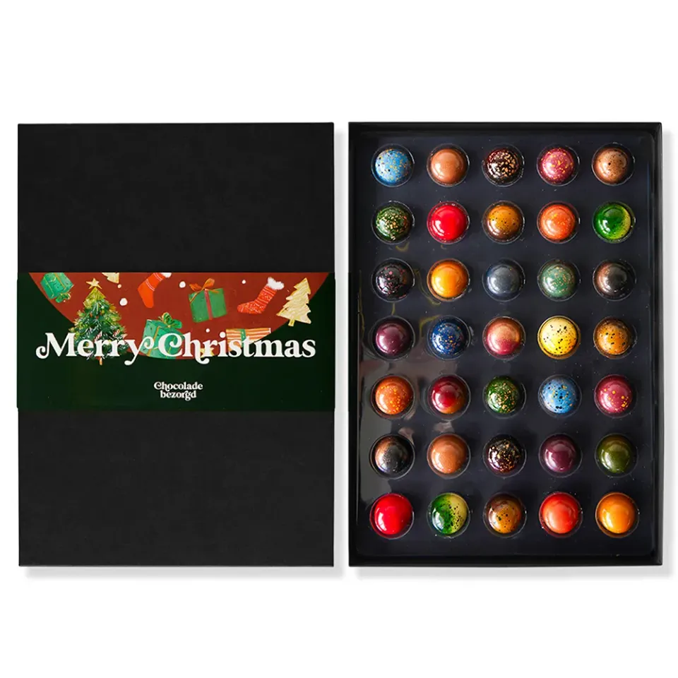 Chocoladebezorgd Kerst bonbons 35 stuks alcoholvrij