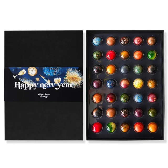 Chocoladebezorgd Nieuwjaarsbonbons 35 stuks alcoholvrij