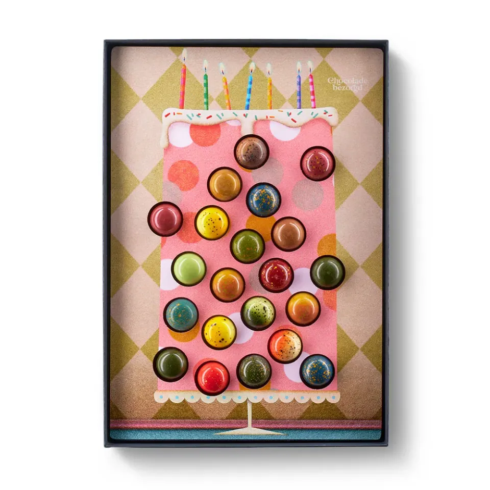 Chocoladebezorgd Pink Birthday Cake bonbons 21 stuks mix