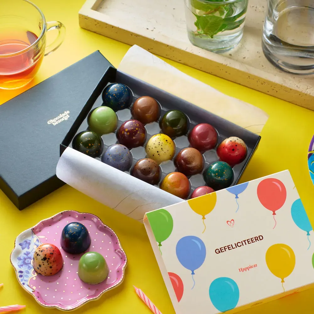 Chocoladebezorgd Gefeliciteerd bonbons 15 stuks alcoholvrij