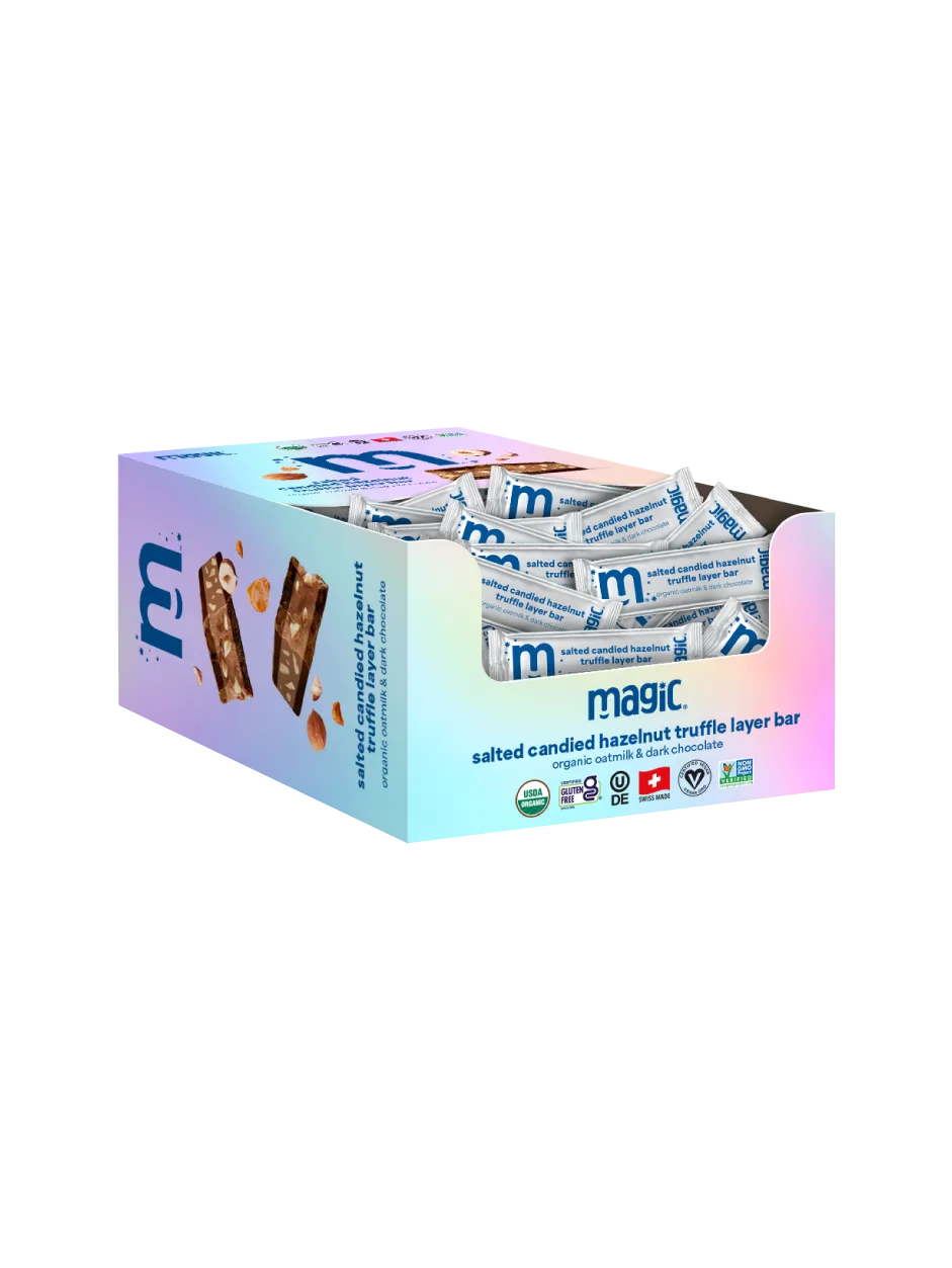 Magic Chocolate Salted Candied Hazelnut truffelrepen 60x15g vegan