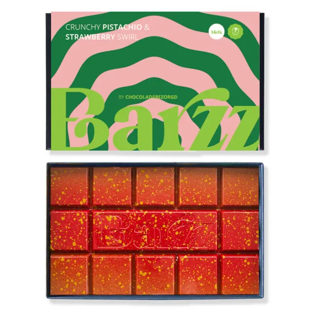 Barzz Dubai Strawberry Chocoladereep 220 g Aardbei