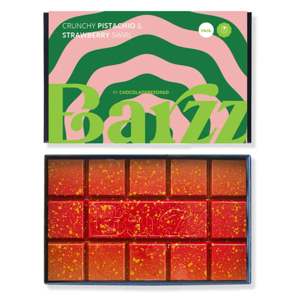 Barzz Dubai Strawberry Chocoladereep 220 g Aardbei
