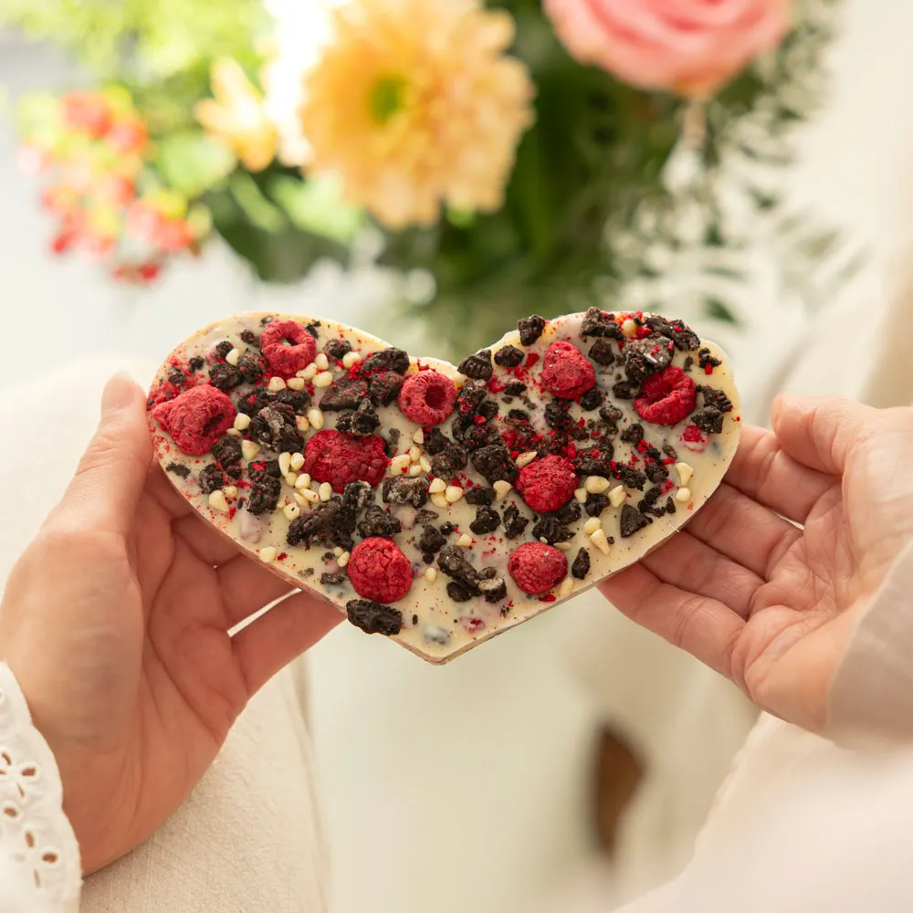 Chocoladebezorgd Raspberry Oreo cheesecake chocoladehart