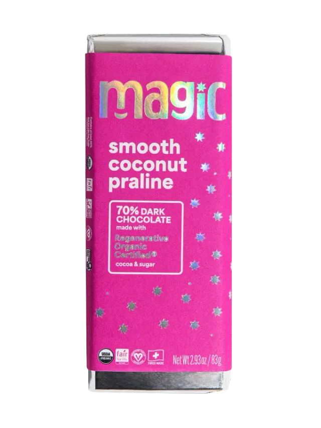 Magic Chocolate Coconut Praline 70% chocoladereep 2-pack kokos