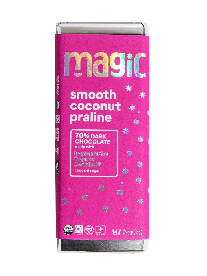 Magic Chocolate Coconut Praline 70% chocoladereep 2-pack kokos