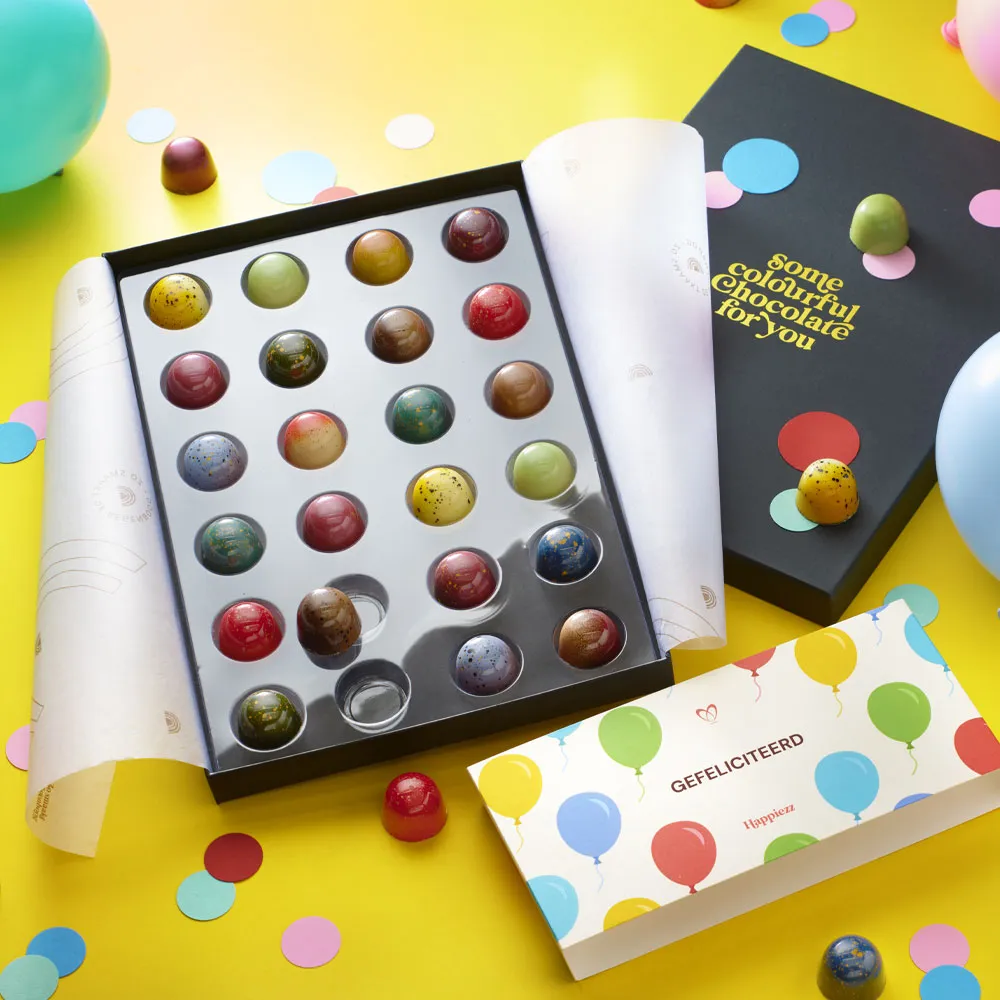 Chocoladebezorgd Gefeliciteerd bonbons 24 stuks mix