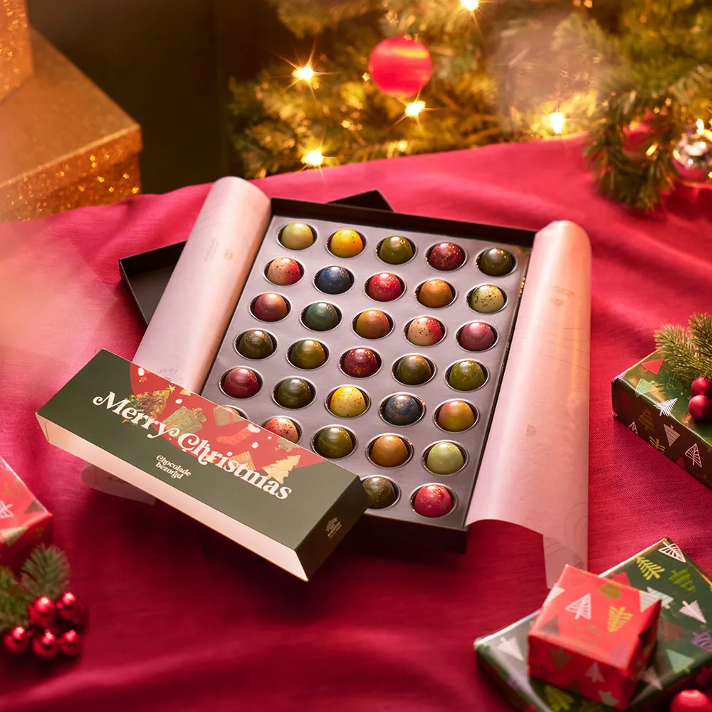 Chocoladebezorgd Kerst bonbons 35 stuks alcoholvrij