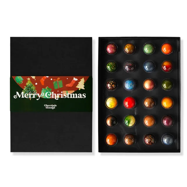 Chocoladebezorgd Kerst bonbons 24 stuks alcoholvrij