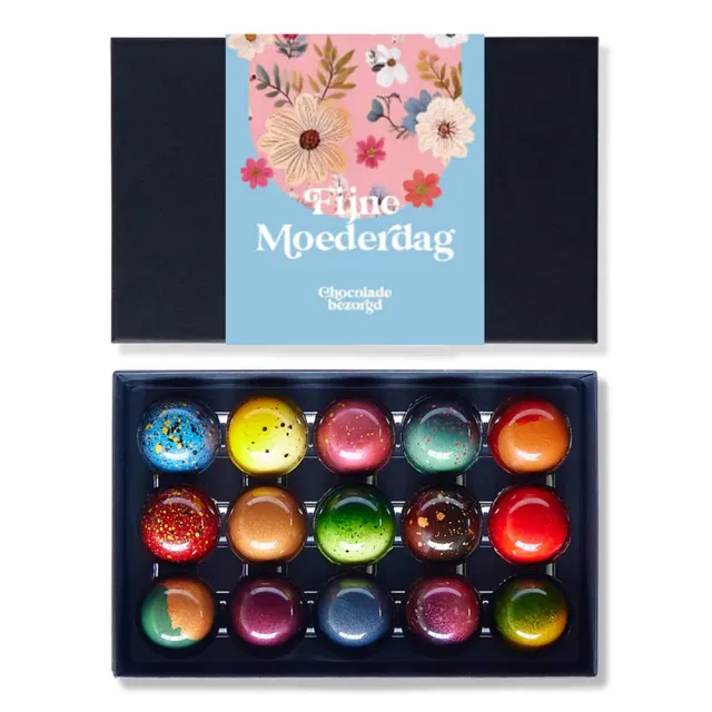 Chocoladebezorgd Moederdag bonbons 15 stuks alcoholvrij