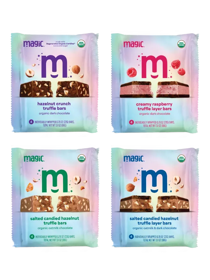 Magic Chocolate Truffle Bar Sampler truffelrepen 16x22g vegan