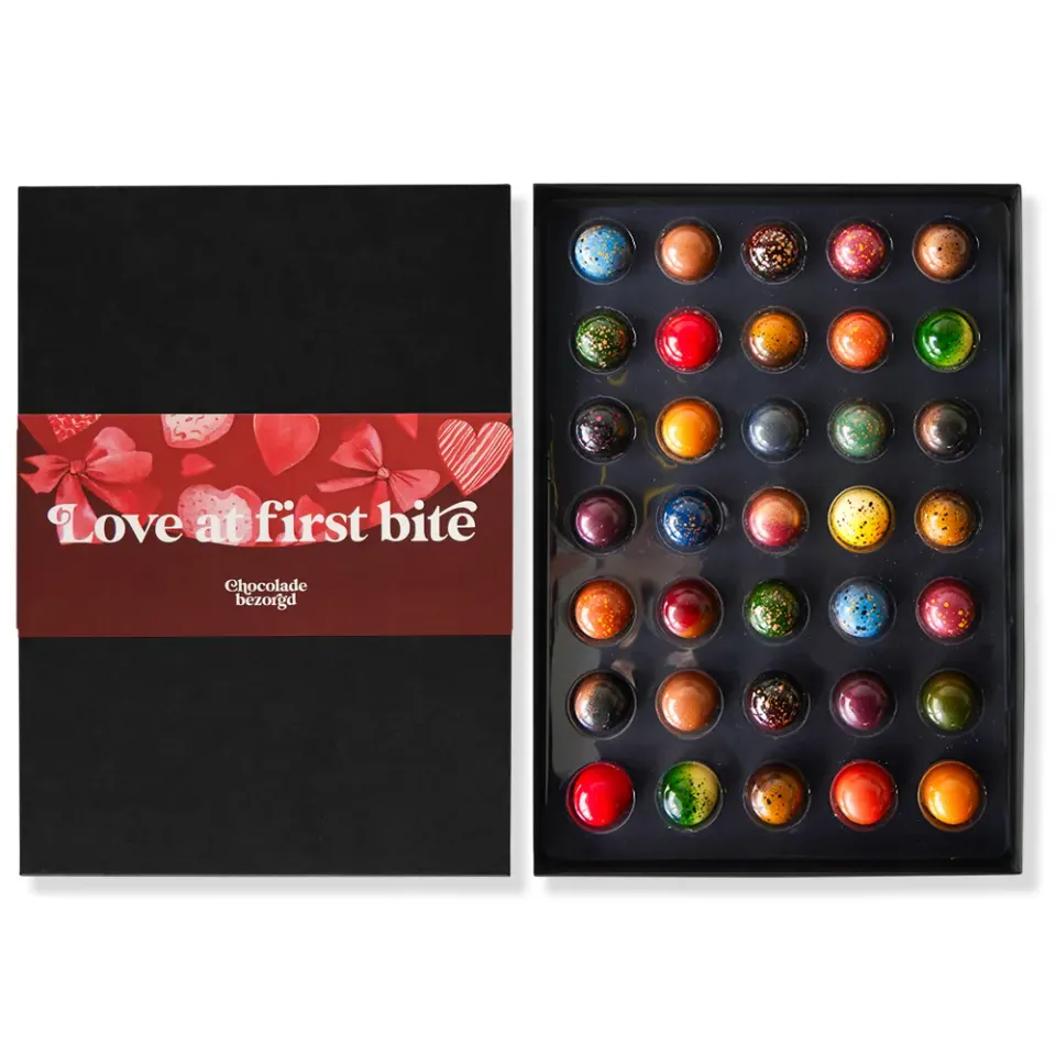 Chocoladebezorgd Valentijn bonbons 35 stuks alcoholvrij