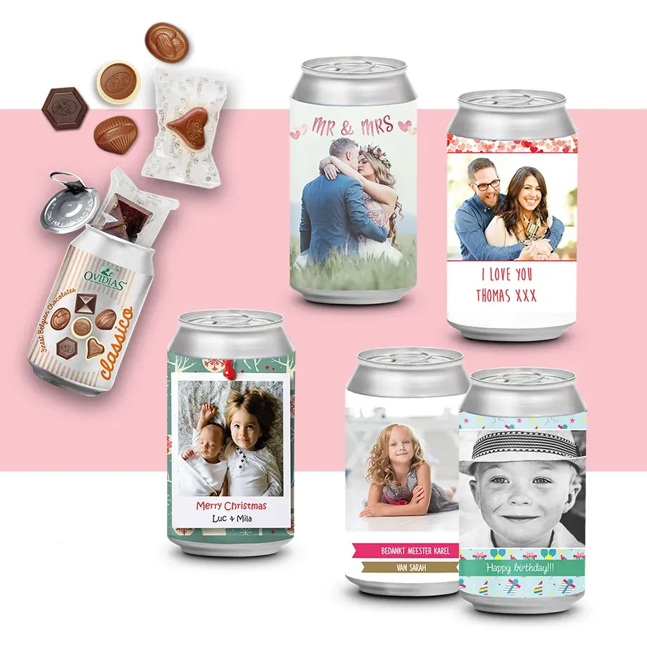 Ovidias etiket personaliseren pralines eigen tekst cadeau
