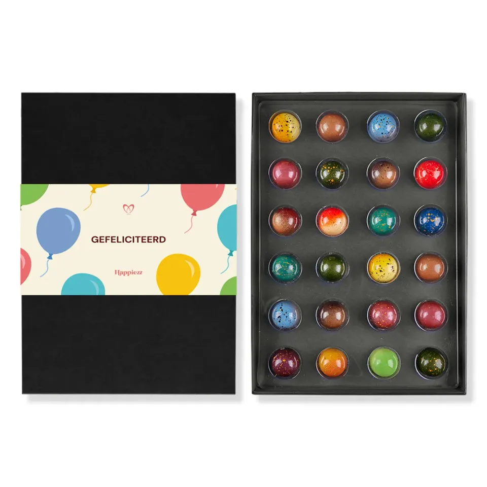 Chocoladebezorgd Gefeliciteerd bonbons 24 stuks mix